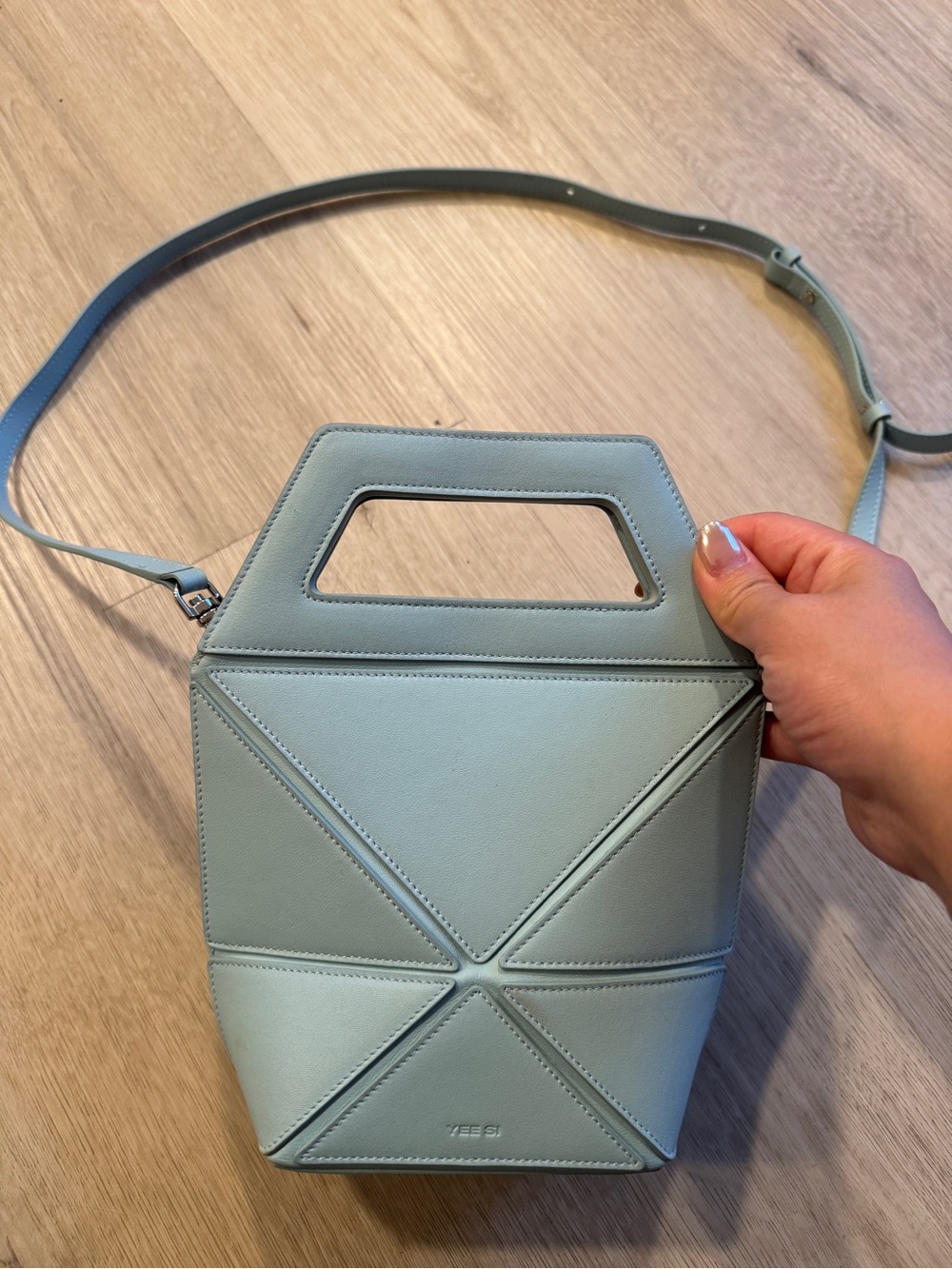 YEE SI Facet Foldable Mini Leather Crossbody Bag